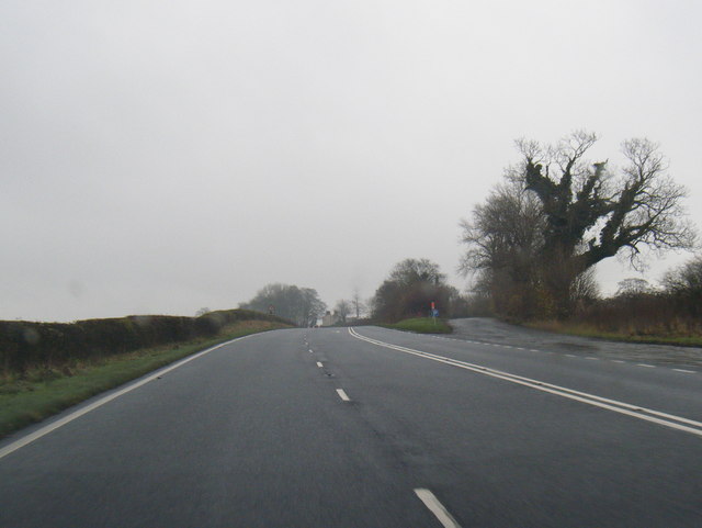 A59 with lay-by formed from old road
