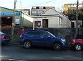 Cars, church and garage, Penprysg Road, Pencoed