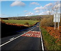 SLOW signs on the uphill side of the B4280 near Pencoed