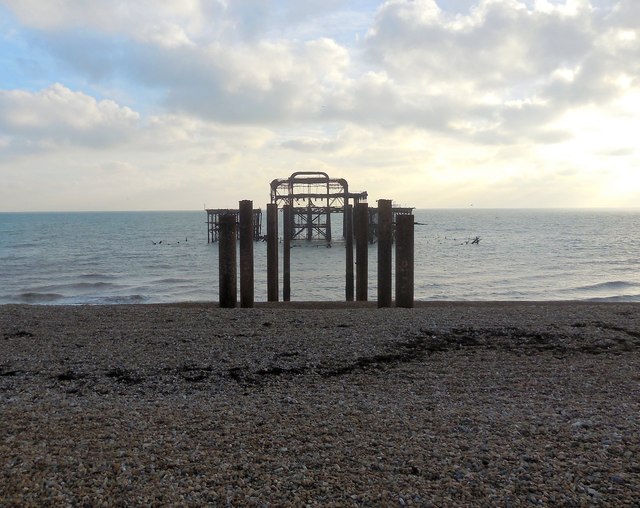 Remaining pylons and the West Pier