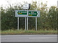 TM1578 : Roadsigns on the A143 Bungay Road by Geographer