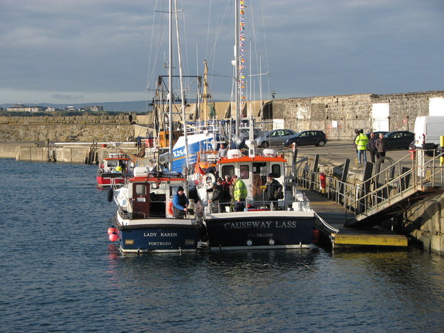 Sea-anglers Portrush Harbour