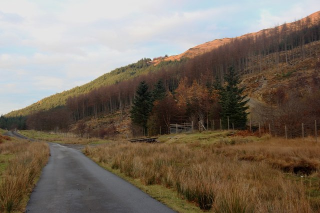 The B845 reaches the forestry in Gleann Salach