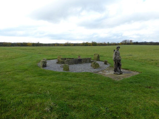 Stone circle and statue