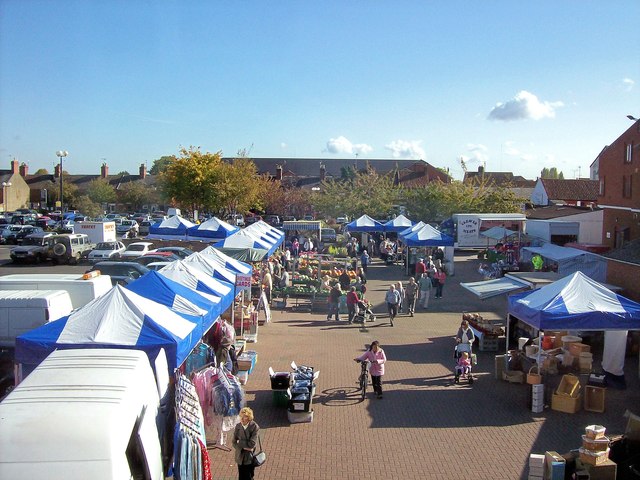 The market place at Bourne, Lincolnshire