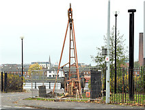 J3473 : Test boring, Ormeau Embankment, Belfast (November 2014) by Albert Bridge