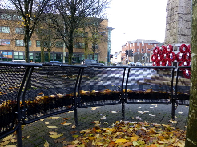 Fallen leaves, Memorial Place, Omagh