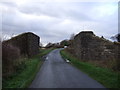 Remains of a disused railway bridge on Hall Carr Lane