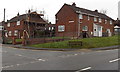 Bench on a suburban corner in Coleford