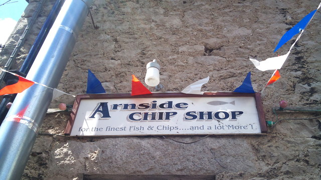 Sign on Arnside Chip Shop