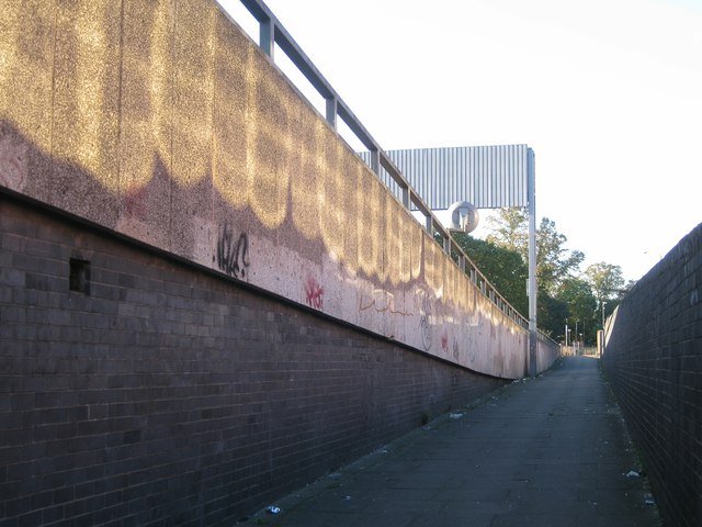 Footpath to White Street from under Coventry ring road junction 2, Swanswell
