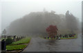 Tomnahurich Cemetery in mist