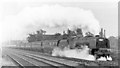 Steam galore! Up WCML express at Madeley, 1950