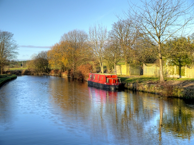 Narrowboat Moored on the Leeds and Liverpool Canal near Sennicar Bridge