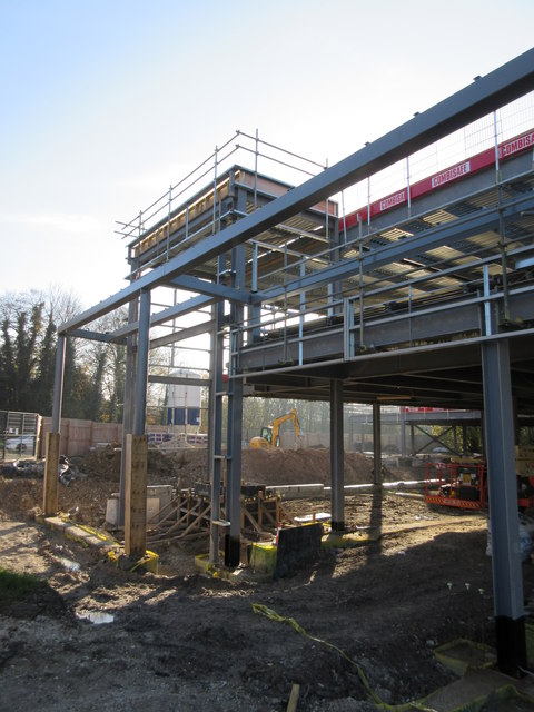 Steel frame of the new Hempstead Valley Shopping Centre extension