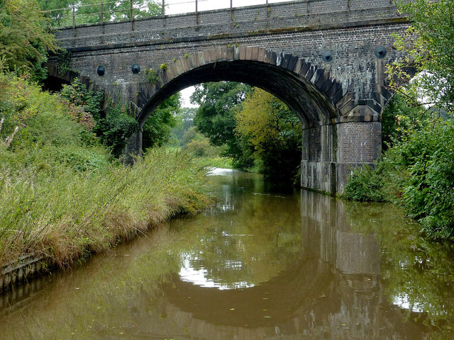 Canal and railway bridge near North Rode, Cheshire