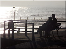 SZ0790 : Westbourne: silhouettes enjoy the seaside by Chris Downer