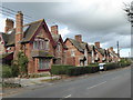 Houses on the A396 at Rewe