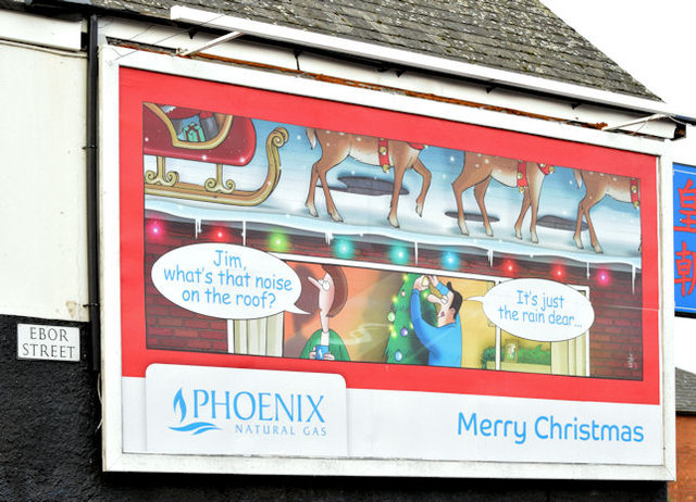 Phoenix Gas Christmas poster, Belfast (December 2014)