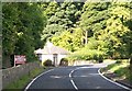 Bend in the A50 at the entrance to Ballyward Lodge