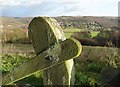 Weatherbeaten gate and view above Grindleford