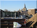 Railway track, bridge and Rochester Cathedral