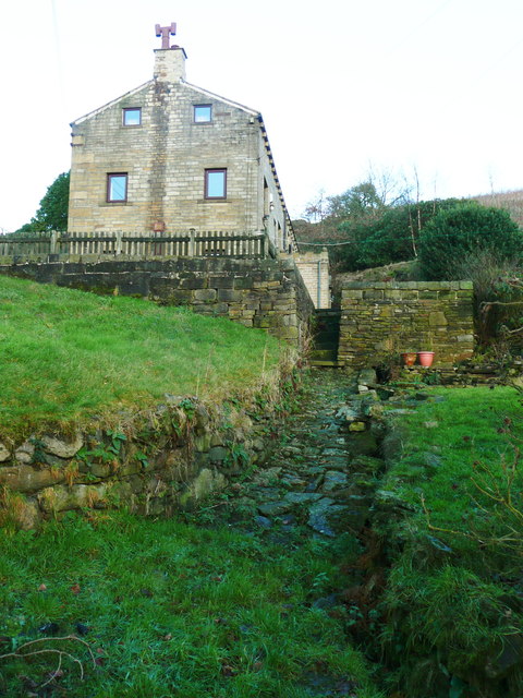 Hebden Royd FP22 climbing to the St Ambrose's Well houses