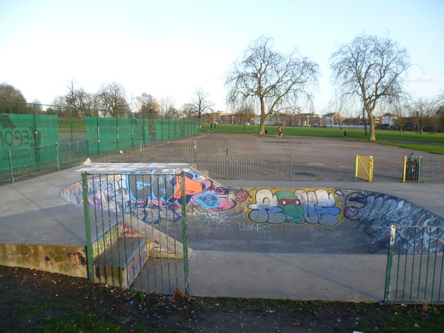Skateboarding area in Finsbury Park