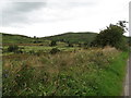 View along the Legananny Road towards the col between Slievenaboley and Cratlieve Mountains