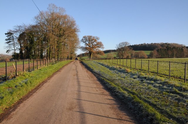 Country road passing Llanarth Court