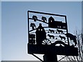 TL3947 : Shepreth village sign by Bikeboy