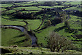 SO0961 : River Ithon and Cwmbrith from Castle Bank by Andrew Hill