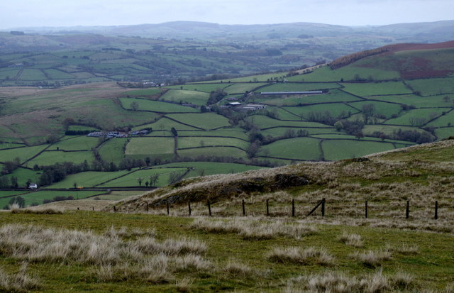 View north from the summit of Llandegley Rocks