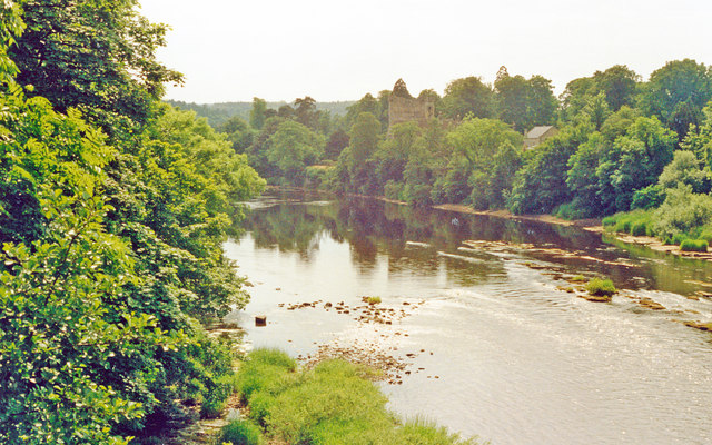 River Tyne and Byewell Castle, Stocksfield 1988