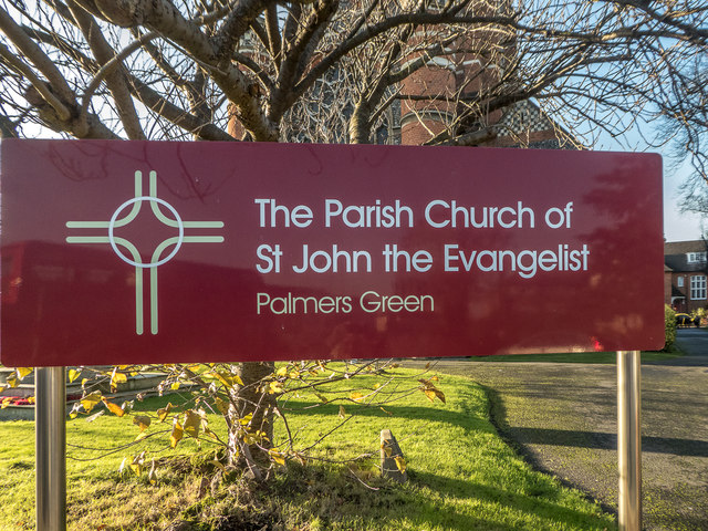 Notice, St John the Evangelist, Palmers Green, London N13