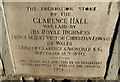 Replacement foundation stone, Clarence Hall, Crickhowell