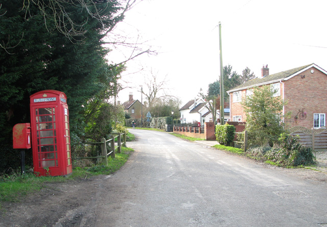 K6 telephone and postbox in Ashwellthorpe Road