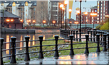 J3473 : Twilight on the Lagan Walkway, Belfast (December 2014) by Albert Bridge
