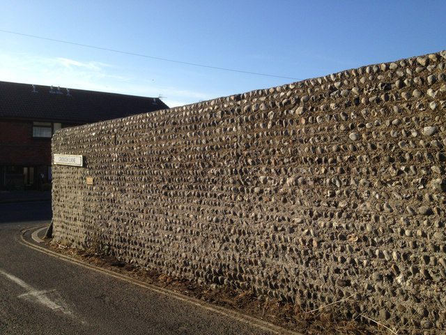 Flint wall, Crouch Lane, Seaford