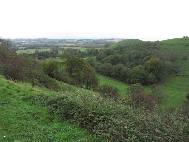 On North Downs Way - View towards Summerhouse Hill near Newington