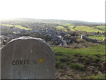 SY9682 : Corfe Castle: this way to the village by Chris Downer