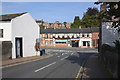 Shops beside B6542 viewed from Bridge Street