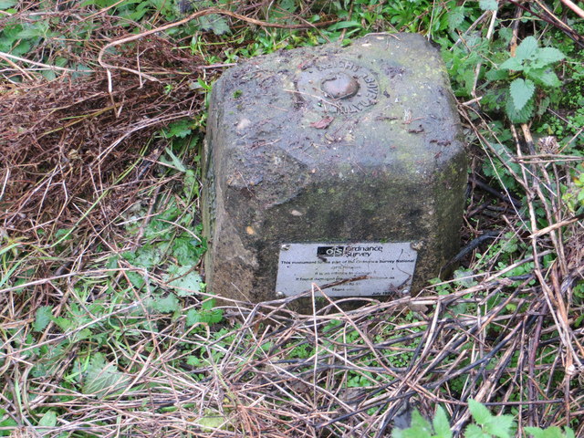 Ordnance Survey Fundamental Bench Mark © Peter Wood cc-by-sa/2.0 ...