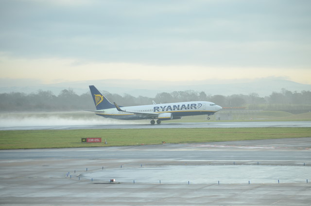 Ryanair Boeing 737 at Manchester Airport
