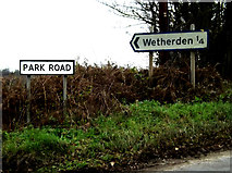 TM0062 : Roadsign & Park Road sign by Geographer