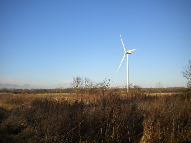 Field and wind turbine east of Cotmanhay