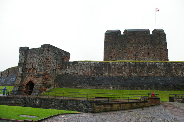 Carlisle Castle from the south: gatehouse and keep