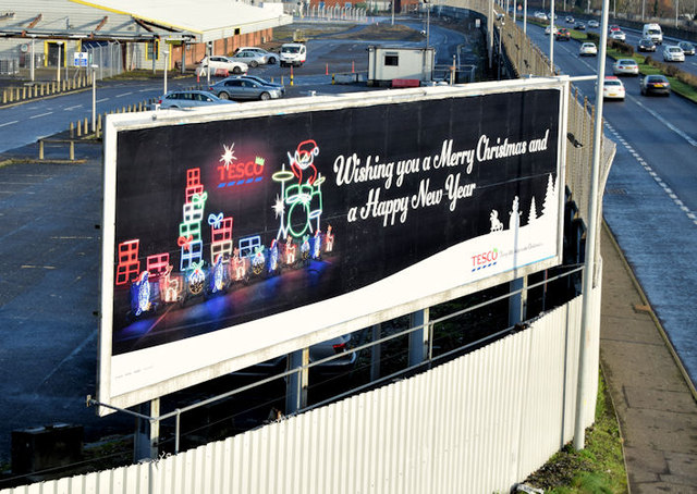 Tesco Christmas/New Year poster, Belfast (December 2014)