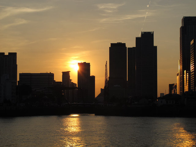 Sunset over the Isle of Dogs