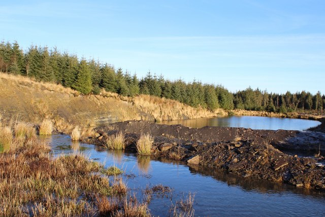 Flooded excavation at former opencast site near Stannery Knowe